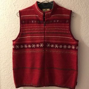 Woolrich Red Soft Wool Vest Winter-Ready!